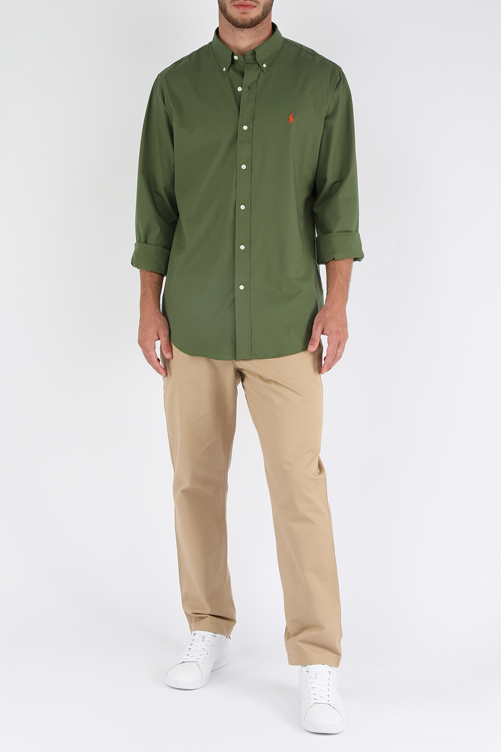 חולצה מכופתרת ישרה מכונת פופלין